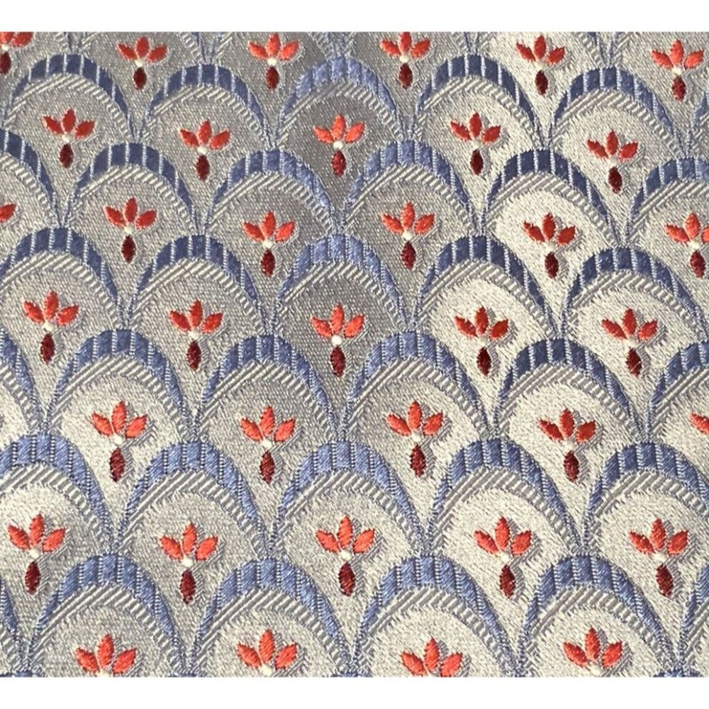 ERMENEGILDO ZEGNA Gray Flowers Tie 100% Silk 59”.1/2- 4” EX COND - Picture 3 of 4